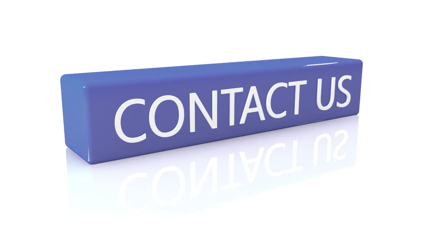A single blue rectangular black with "Contact Us" written in white letters to encourage users to Contact Us for AC Repair.