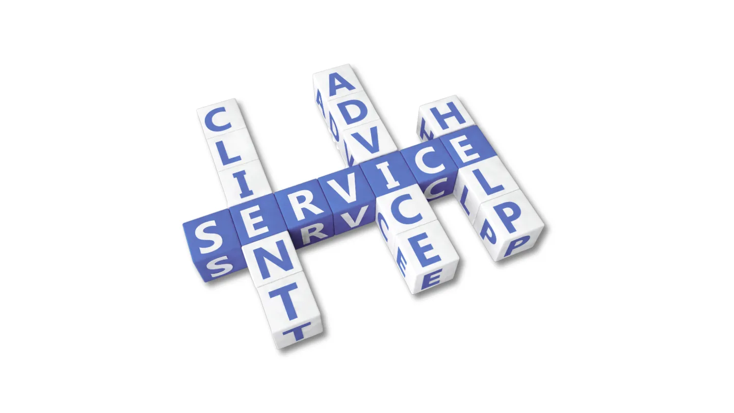 Upstate SC HVAC services blocks with Service, Advice, Client, and Help written on the blocks.